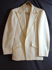 Vintage 1970&rsquo;s AFTER SIX Formal White Tuxedo Jacket w/ White Trim. Size 40