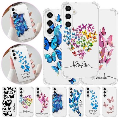 Butterfly Custom Phone Case For Samsung S25 S26 A17 A26 A36 A07 Soft Touch Cover