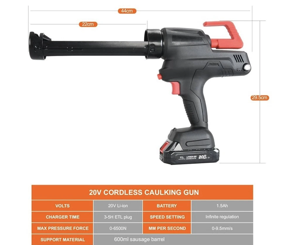 Pistola de calafateo inalámbrica Forever Green Lawns 20V - Nueva Foto 2 de 4