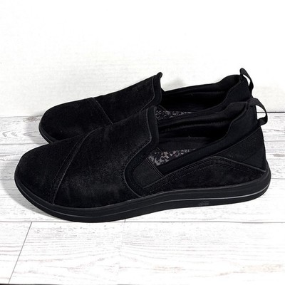 Clarks Breeze Dawn Cloudsteppers Black Suede Slip On Loafers Women's Size 10 M
