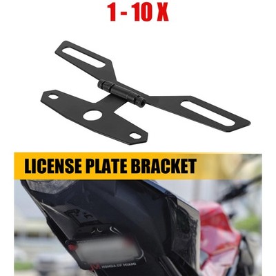 1-10X Black Motorcycle License ing Holder Plate Mount Flexible Bracket