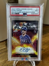 2024 Topps Cosmic Chrome Evan Carter Black Solar Flares RC Auto 9/10 PSA 9
