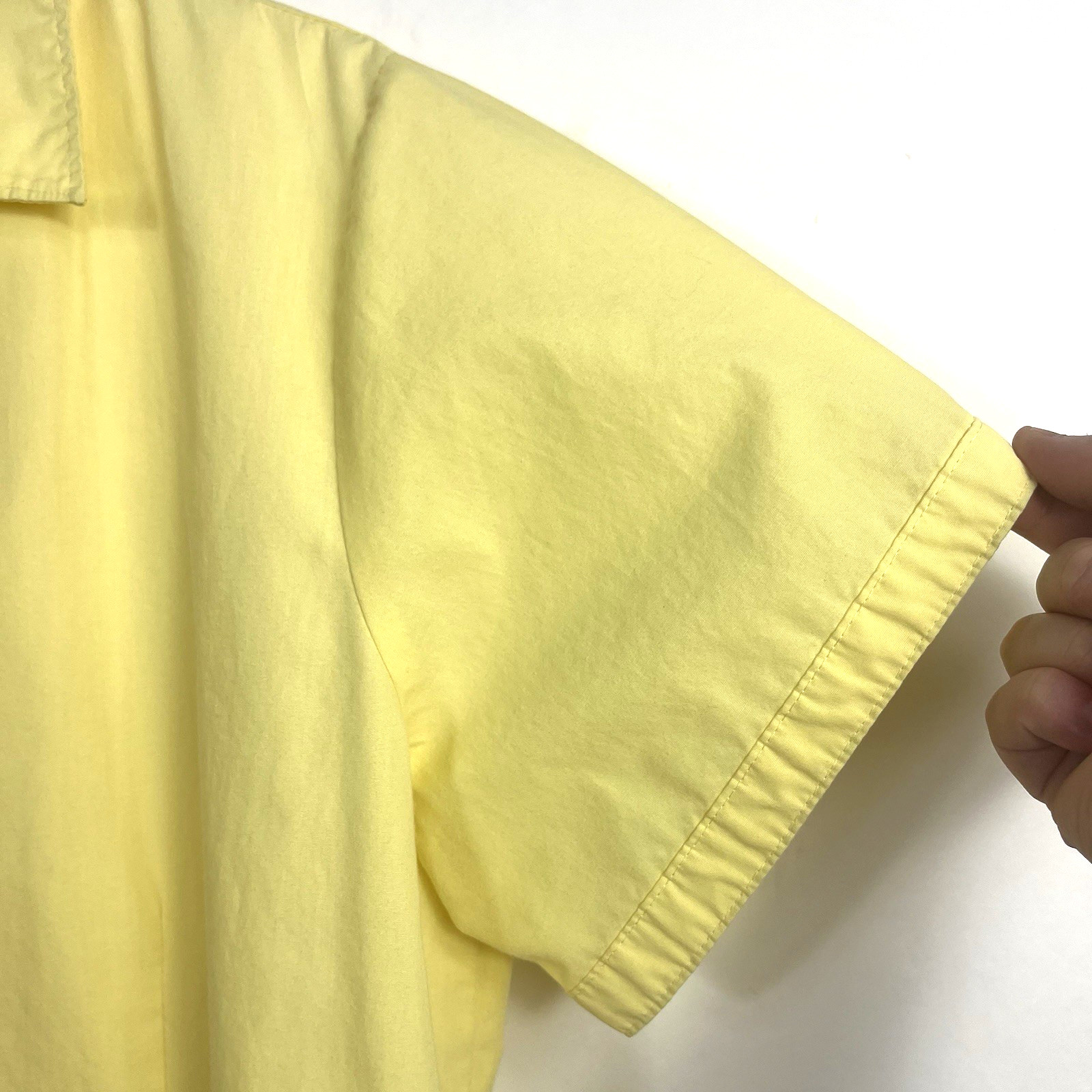 Basic Editions Women's Solid Yellow Collared Butt… - image 4