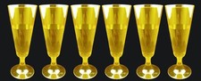 48 PEZZI FLUTE GIALLO PLASTICA CHAMPAGNE 27 CM