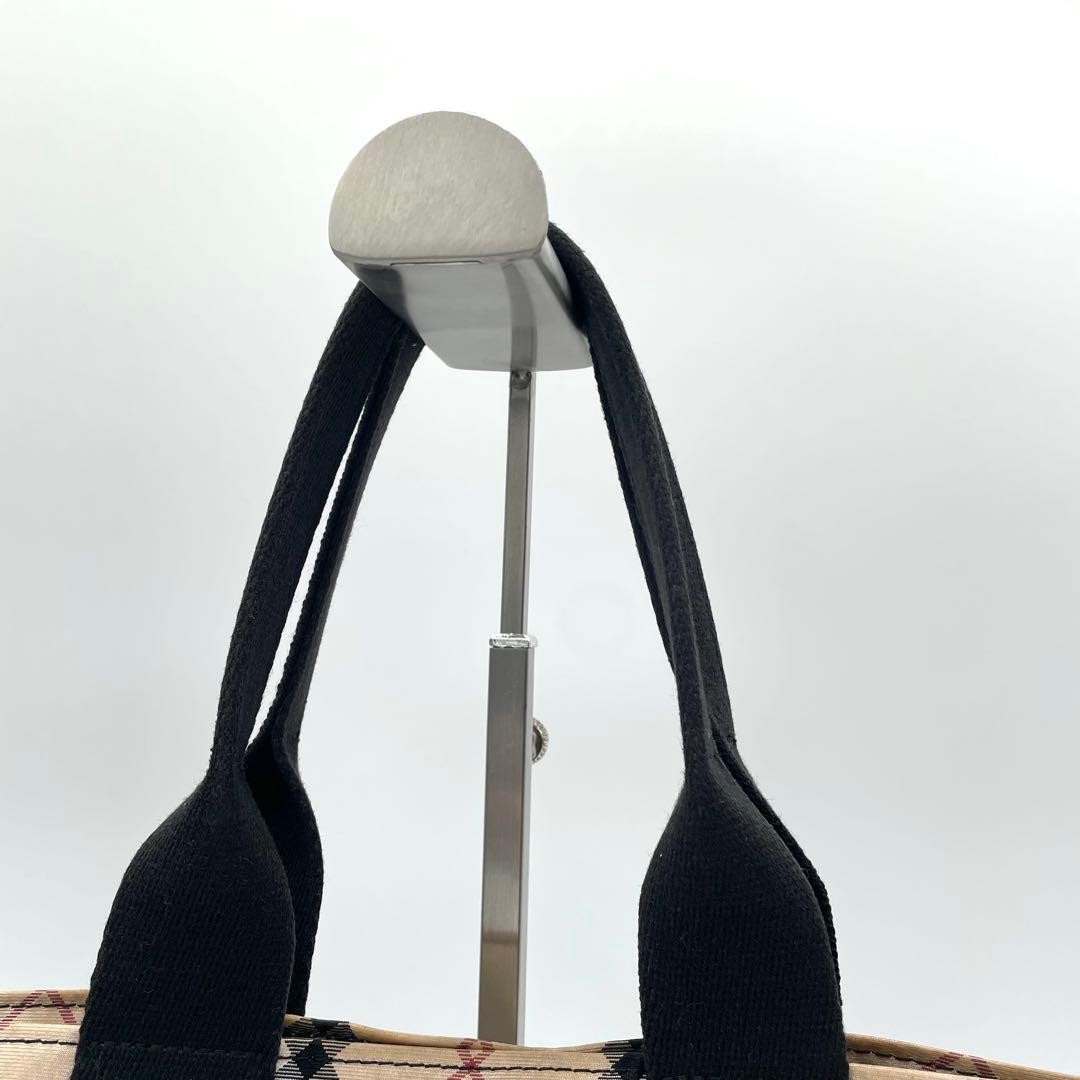 Burberry Blue Label Nova Check Tote Bag Black Beige Canvas Shoulder Bag New thumbnail 12