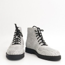 ALEXANDER MCQUEEN 315104 Black White Pattern Men's High Top Walker Boots - 265MM