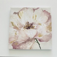 Pink flower canvas print gold detail wall hanging art decoration floral