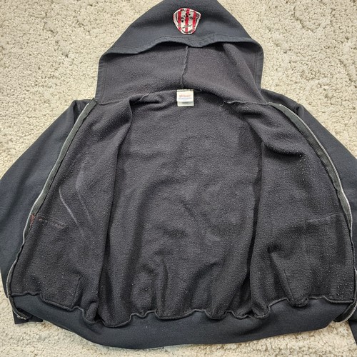 Abstract Boys Hoodie Graphic Artist Design Embroidered Patches Punk Sz Youth XL - Picture 3 of 16