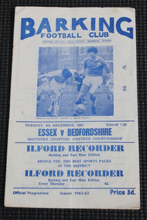 Essex v Bedfordshire Southern Amateur Championship 1962 Football Programme
