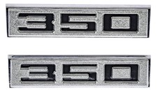 Jegs 90401 350 Fender Emblems 1970-1972 Chevy El Camino 350 Die-cast Zinc Black