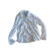 Orvis Shirt Womens M Long Sleeve Button Up Linen Blend Classic White Top (Used)