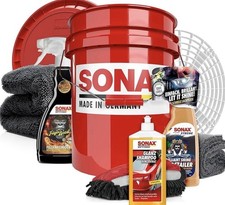 SONAX Autopflege Set: Shampoo, Felgenreiniger, Detailer + Eimer & Zubeh&ouml;r
