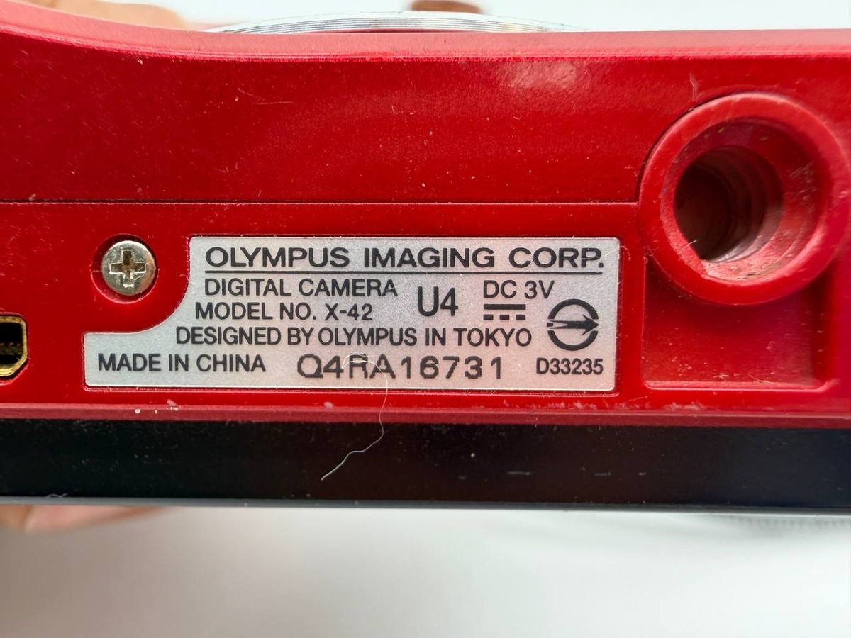 Olympus X-42 Red Digital Camera 5x Zoom Works No Battery + 1GB