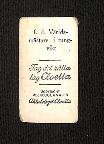 1931-32 Swedish Cloetta "Ross" #73 Gene Tunney USA Boxing GOOD 8121 - Picture 2 of 4