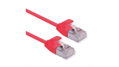 ROLINE F/UTP DataCenter Patch Cord Cat.6A (Class EA), LSOH, bardzo cienki, czerw