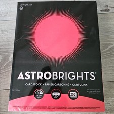 Astrobrights 65lb Cardstock Re-Entry Red 21758 Paper 250 Sheets 8.5x11 Crafting