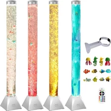 CALOVER 4FT Sensory Water Bubble Tube Floor Lamp with Bracket– Fake Aquari