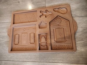 Vtg Longaberger Pottery Gingerbread House Cookie Mold 1997 Holiday Home # 34720