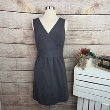 Gap Womens Fit and Flare Dress Charcoal Gray Surplice V-Neck Sleeveless Size 2
