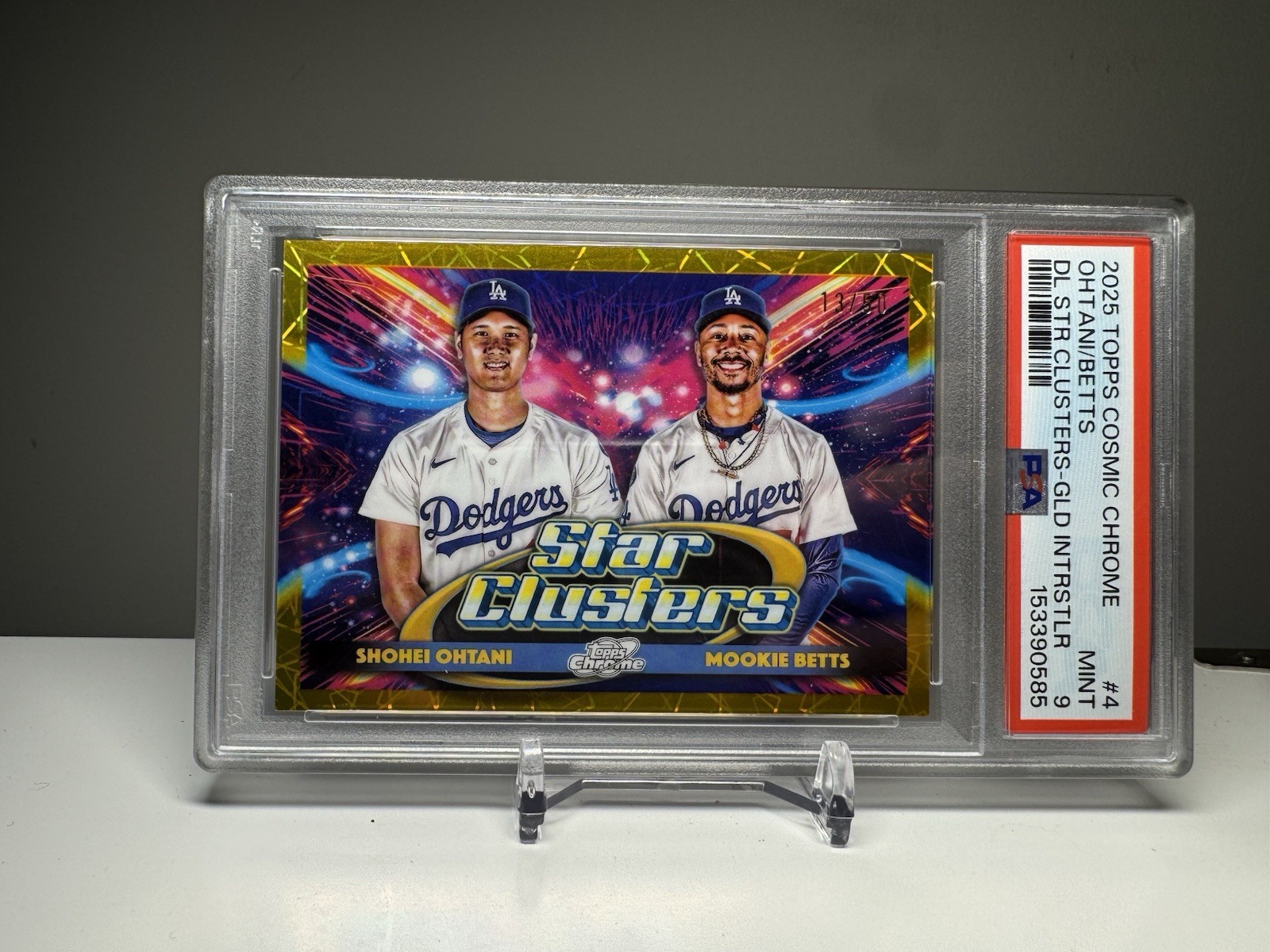 2025 Topps Cosmic Chrome Star Clusters SHOHEI OHTANI MOOKIE BETTS Gold /50 PSA 9