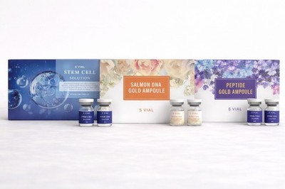 Stem Cell + Salmon DNA + Peptide Gold Amp. Set  Anti Aging Skin Repair Kit