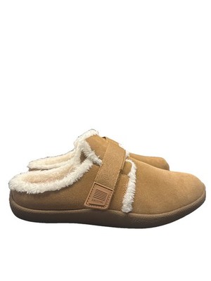 Anodyne Women's No 99 Slipper Open Back Camel White Size 8 New No Box Diabetic