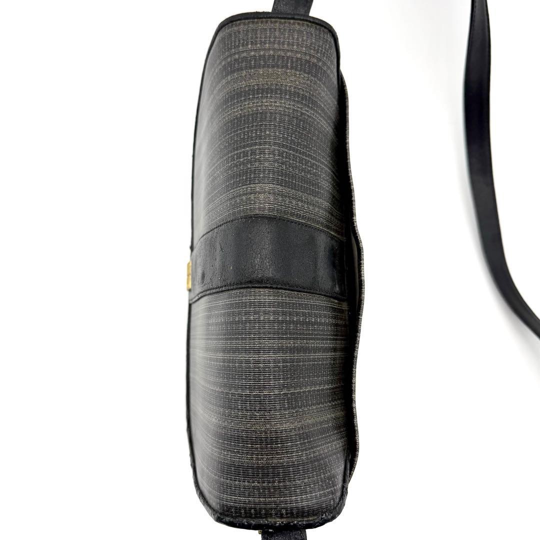 Givenchy Shoulder Bag with Logo Hardware PVC Crossbody Gold Black Gray thumbnail 6