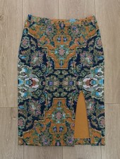 MaEve Anthropologie Medium Skirt Slit Abstract Watercolor Tapestry Boho