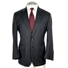 Brooks Brothers Saxxon Gray Tonal Herringbone 100 Wool Sport Coat 38 Short USA