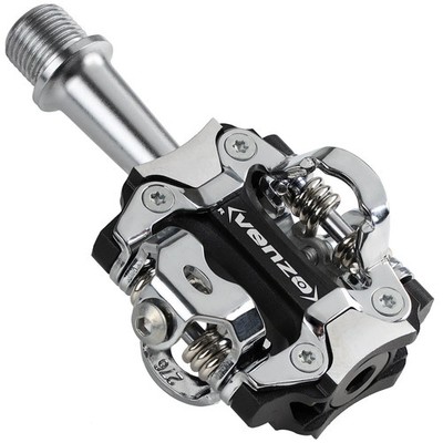 VENZO Shimano SPD Compatible Mountain Bike Clipless Pedals 9/16'' With Cleats