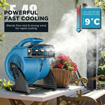 XPOWER FM-48 Strong Wind Misting Plastic Portable Cooling Humidifying Fan 120W