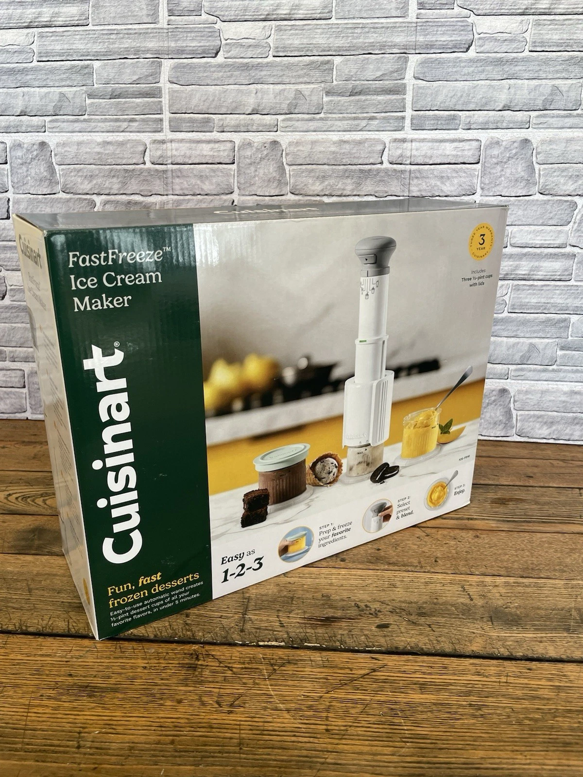 Cuisinart FastFreeze 5-in-1 Ice Cream Maker Compact Machine w 3x Cups & Lids NEW
Opens in a new wind