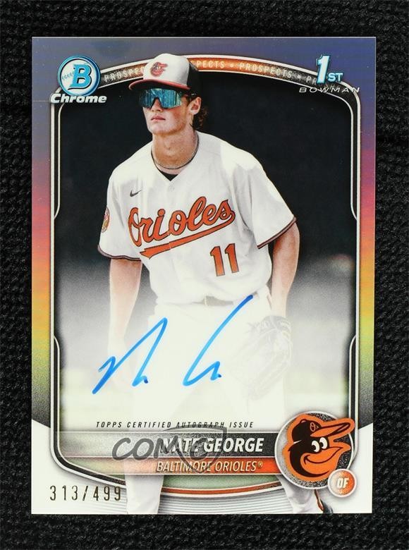 2025 Bowman Chrome Prospect Refractor 313/499 Nate George #CPA-NG Auto 1p13