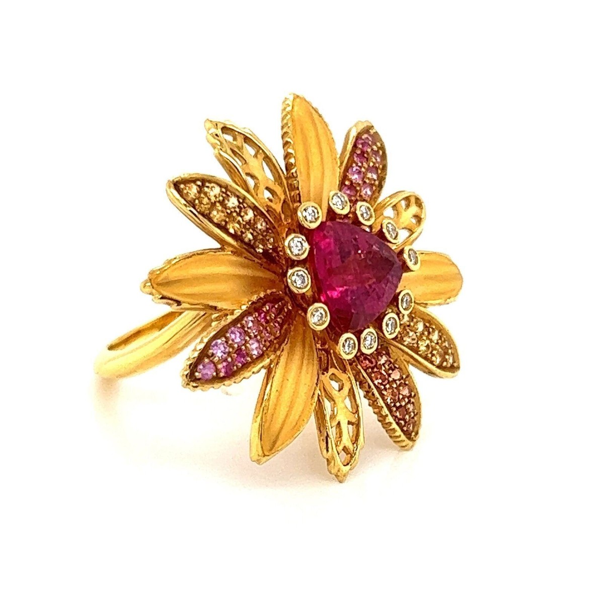 Carrera y Carrera Primavera Diamond & Gems 18k Yellow Gold Ring Size 6 View 3