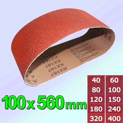 Schleifbänder 100x560mm Gewebe Schleifband Bänder Körnung P40-P400 / 1-50 Stück