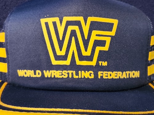 Vintage WWF WWE World Wrestling Federation Trucker hat 3 Stripe Mint shape - Picture 3 of 8