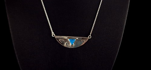 Kette 925 Silber Collier Howlith türkis Kette- attraktiv & modern - Bild 2 von 9