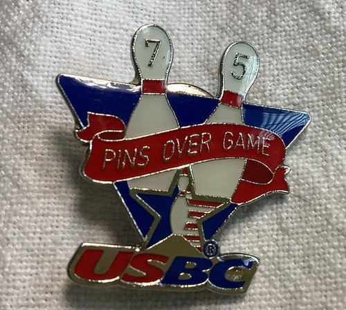 USBC Bowling 75 Pins Over Game Vintage Sammler Pin - Bild 1 von 3