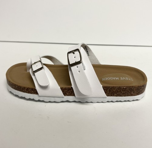 Steve Madden Girls Beached Sandal White Size 1 M Big Kid | eBay