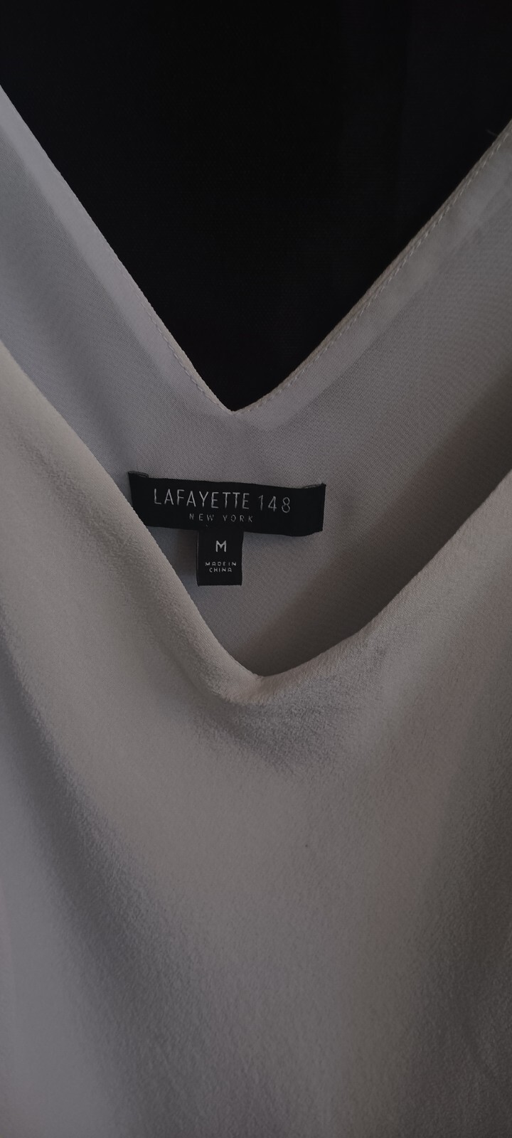 Lafayette 148 New York Women's Gray  Bias V-Neck Silk Tank Top Size M Lined 