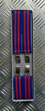 Retro Vintage Unisex Slim Clip-On Elastic Braces Suspenders Adjustable Blue Red