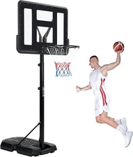 Portable Basketball Hoop, 6.6-10FT Height Adjustable with Shatterproof Backboard