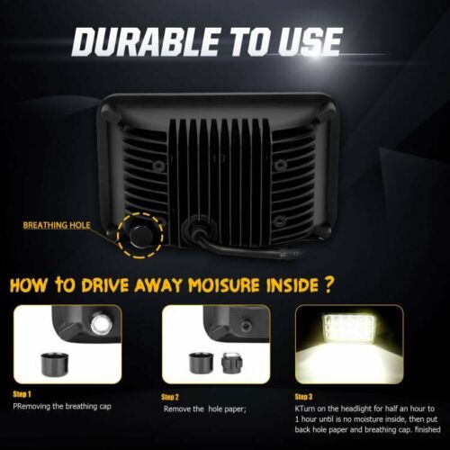 Kit de 4 piezas de faros LED cromados 4x6" de haz de alto lo para Peterbilt 378 379 357 - Imagen 2 de 9