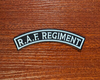 RAF Regiment Royal Air Force Military Patch Embroidered Iron On 1.25x4.5''
