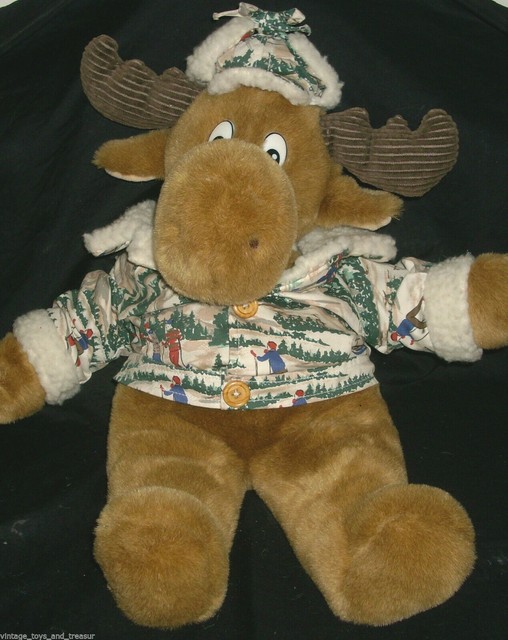 18" VINTAGE 1992 COMMONWEALTH CHRSTMAS MOOSTLETOE STUFFED ANIMAL PLUSH