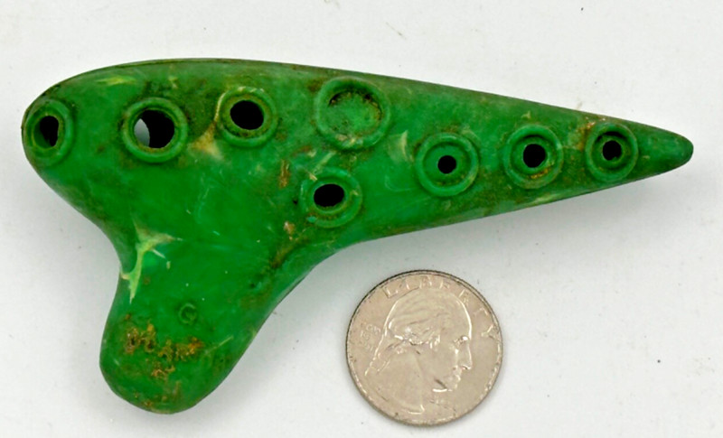 Vintage 1940's? PLASTIC Ocarina Musical Instrument Single 9 Holes Made USA