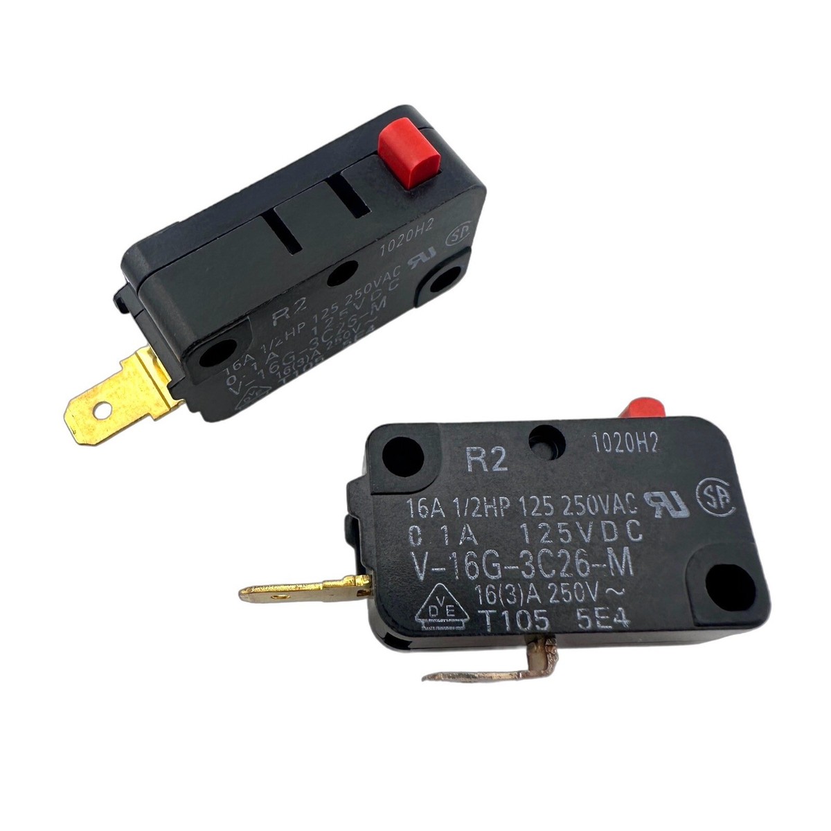 Omron V-16G-3C26-M Micro-Switch 16A 1/2HP 250VAC (2 Pieces) US