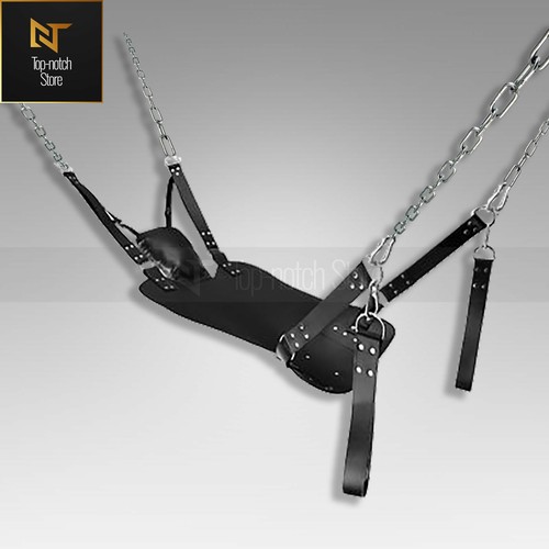 100% Real Cow Leather Bondage Hanging Swing Sling Hammock Adults BDSM Fetish Sex - Picture 9 of 11