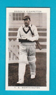 PROMINENTE CRICKETSPIELER VON 1938 - KARTE NR. 33 - T. S. WORTHINGTON - OGDENS LTD.