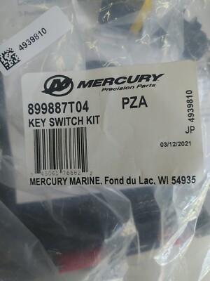 Mercury 8M3000252 Ignition Switch W/ Key Panel Dash Mount for sale  